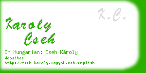 karoly cseh business card