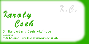 karoly cseh business card